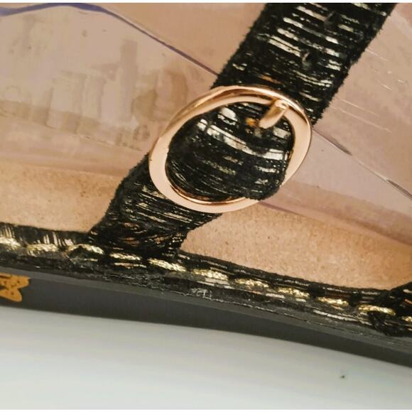 Alegria By PG Lite Tuscany Metallic Leopard Print Stripe Sandals Sz 41W EU/10 US - Picture 9 of 11